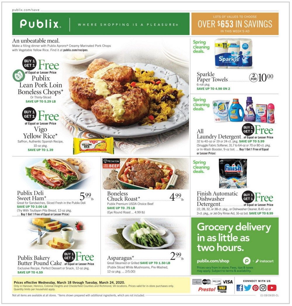 Publix Weekly Ad Mar 18 – Mar 24, 2020