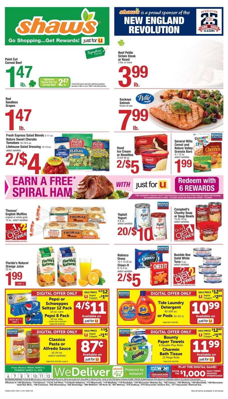 Shaw's Weekly Ad Mar 06 Mar 12, 2020