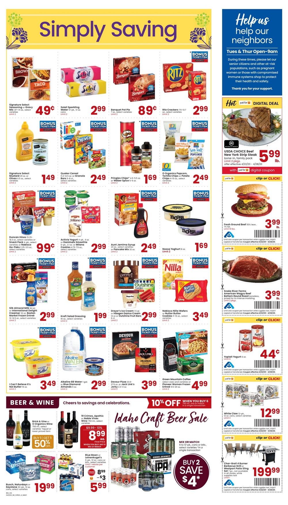 Albertsons Weekly Ad Apr 22 Apr 28, 2020