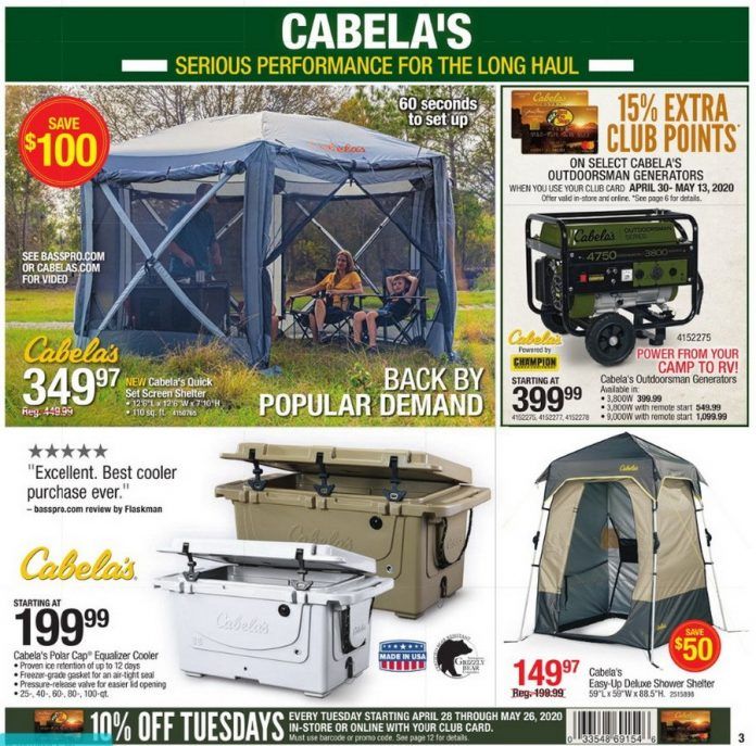 Cabela's Camping Classic Sale Apr 30 May 13, 2020