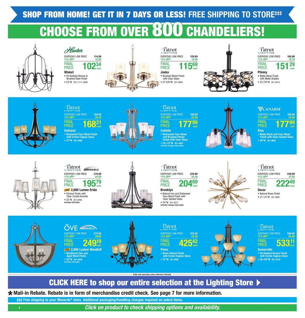 Menards Weekly Lightning and Fans Sale May 17 May 23, 2020