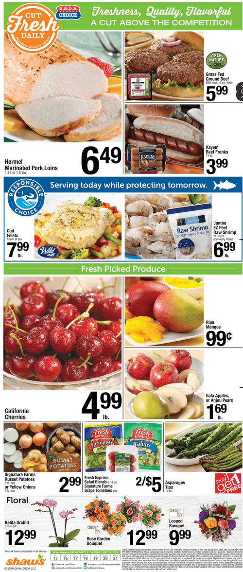 Shaw's Weekly Ad May 15 May 21, 2020