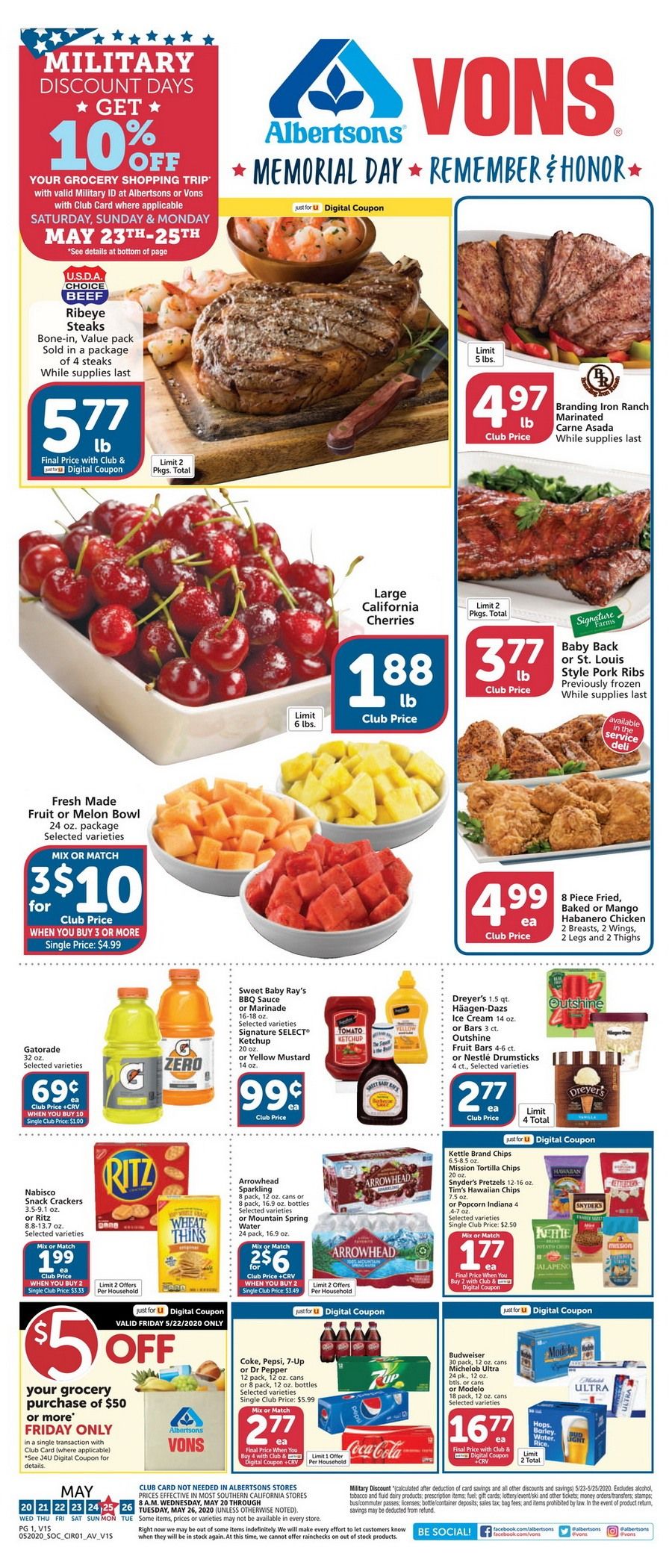 Vons Weekly Ad May 20 May 26 2020