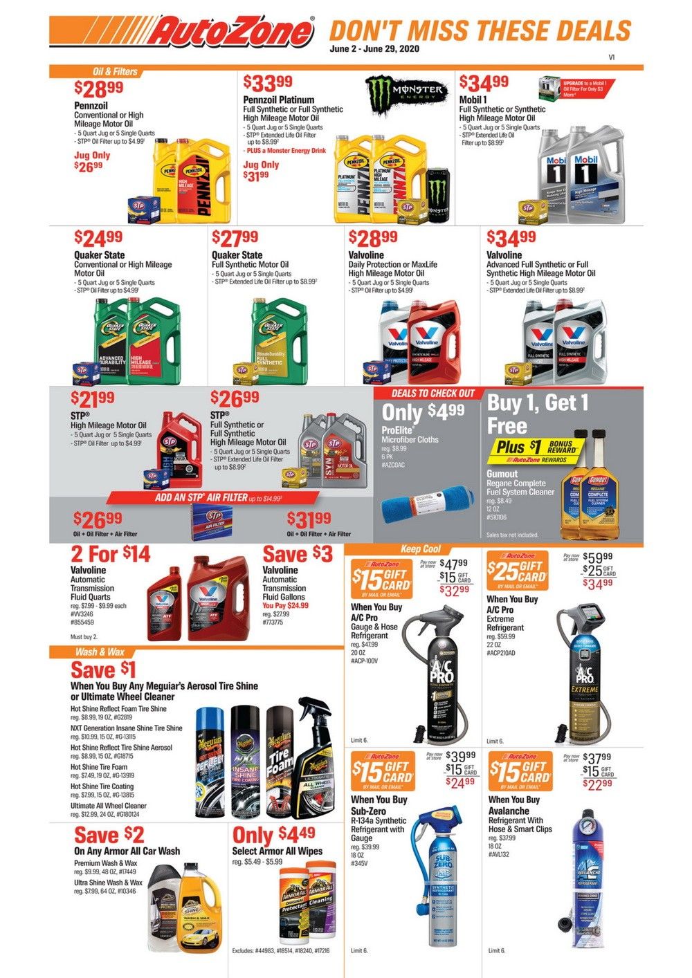 AutoZone Monthly Circular June 02 Jun 29, 2020