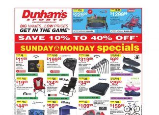 Dunham’s Sports Summer Fun Sale June 06 – June 11, 2020