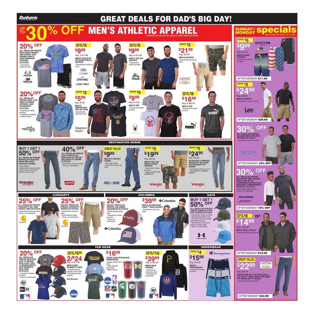 dunham's father's day sale