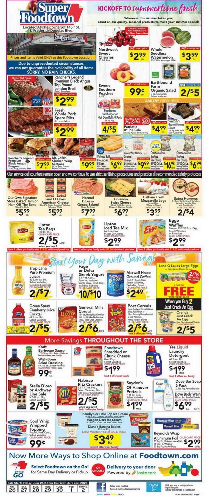 Foodtown Weekly Ad June 26 – July 02, 2020