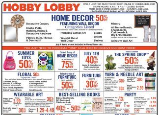Hobby Lobby Weekly Ad May 31 – Jun 06, 2020