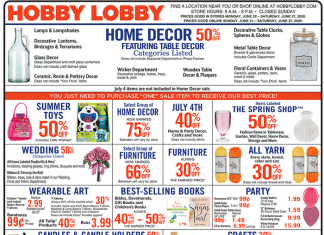 Hobby Lobby Weekly Ad June 21– June 27, 2020