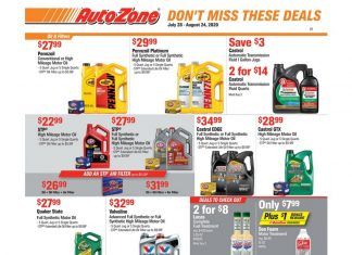 AutoZone Monthly Circular Jul 28 – Aug 24, 2020