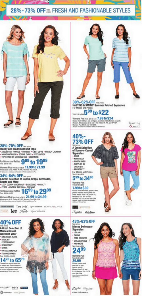 boscov's ladies capris