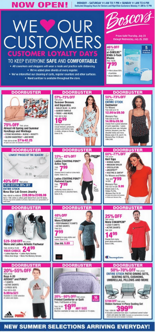 Boscov's Weekly Ad July 23 July 29, 2020