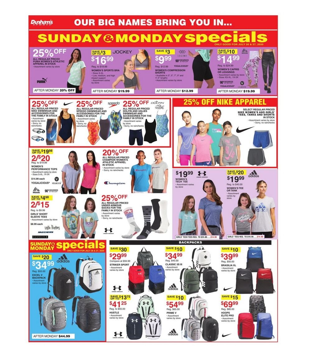 Dunham's Sports Weekly Ad July 25 July 30, 2020