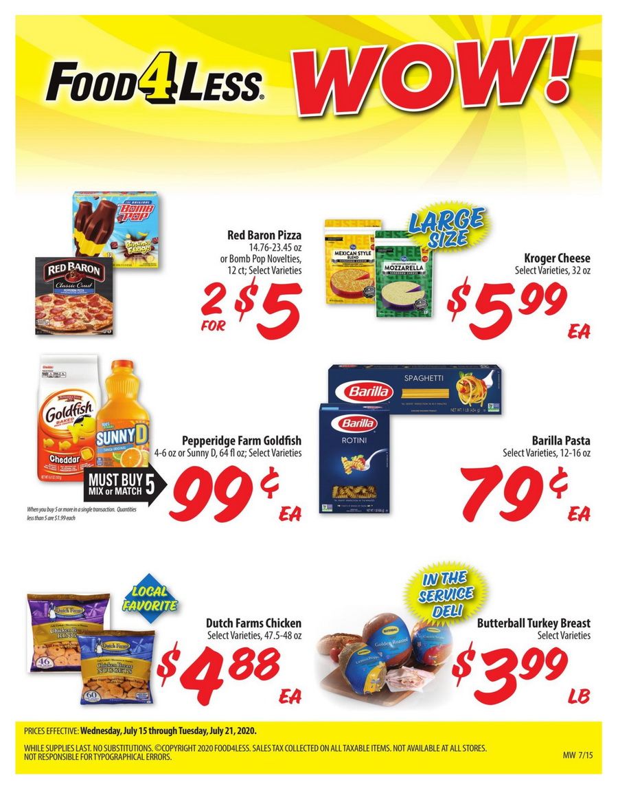 Food 4 Less Weekly Ad July 15 – July 21, 2020