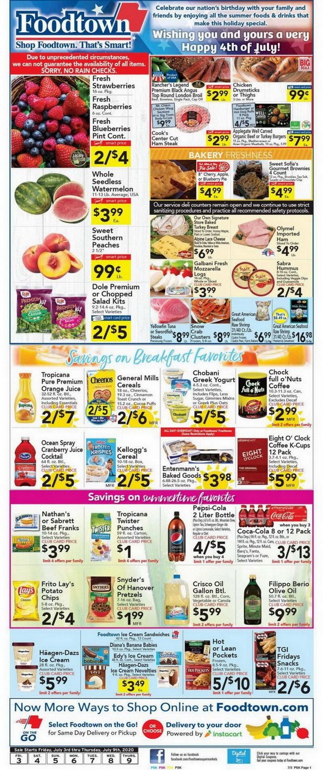 Foodtown Weekly Ad July 03 July 09, 2020