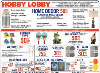 Hobby Lobby Weekly Ad July 05– July 11, 2020