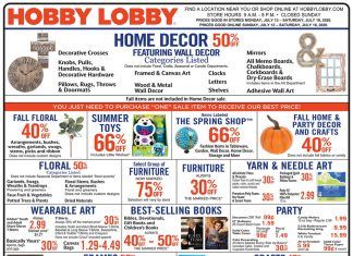 Hobby Lobby Weekly Ad July 12– July 18, 2020
