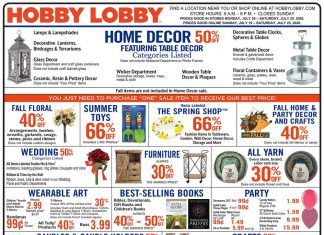 Hobby Lobby Weekly Ad July 19– July 25, 2020