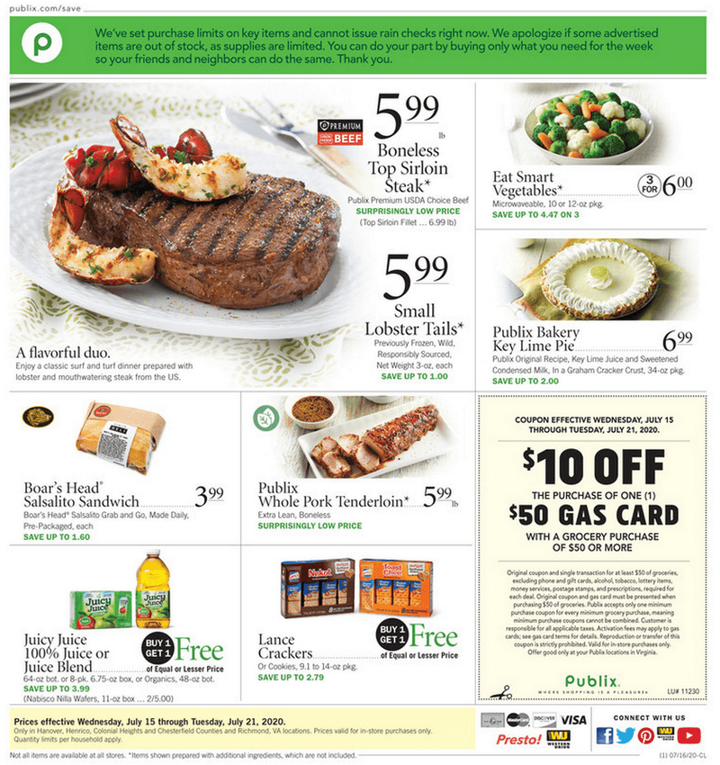 Publix Weekly Ad July 15 – July 21, 2020