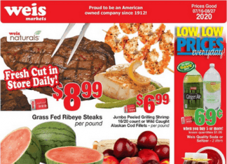 Weis Markets Monthly Ad Jul 16 – Aug 27, 2020