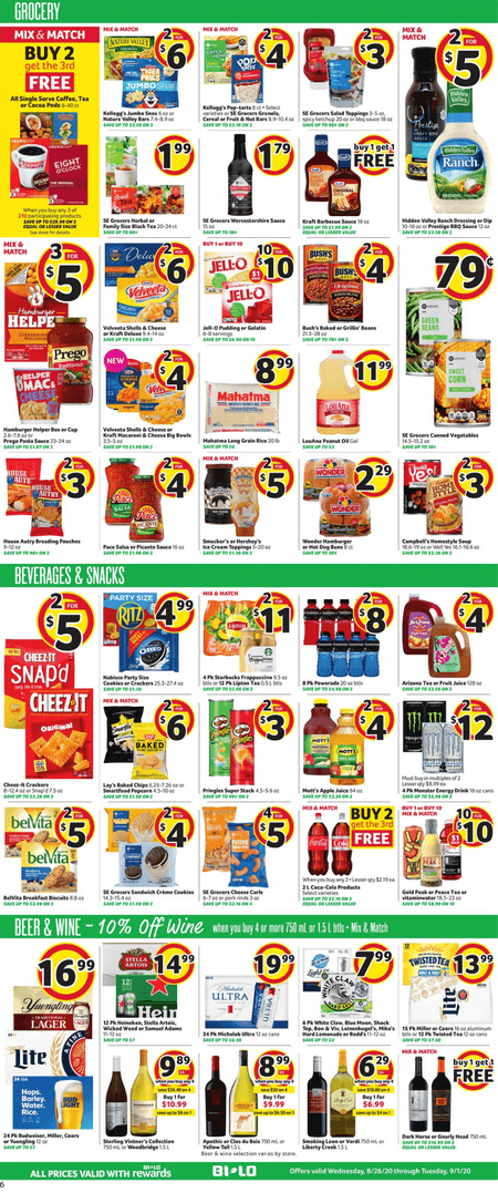 BI-LO Weekly Circular Aug 26- Sep 01, 2020