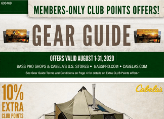 Cabela’s Monthly Gear Guide Aug 01 – Aug 31, 2020