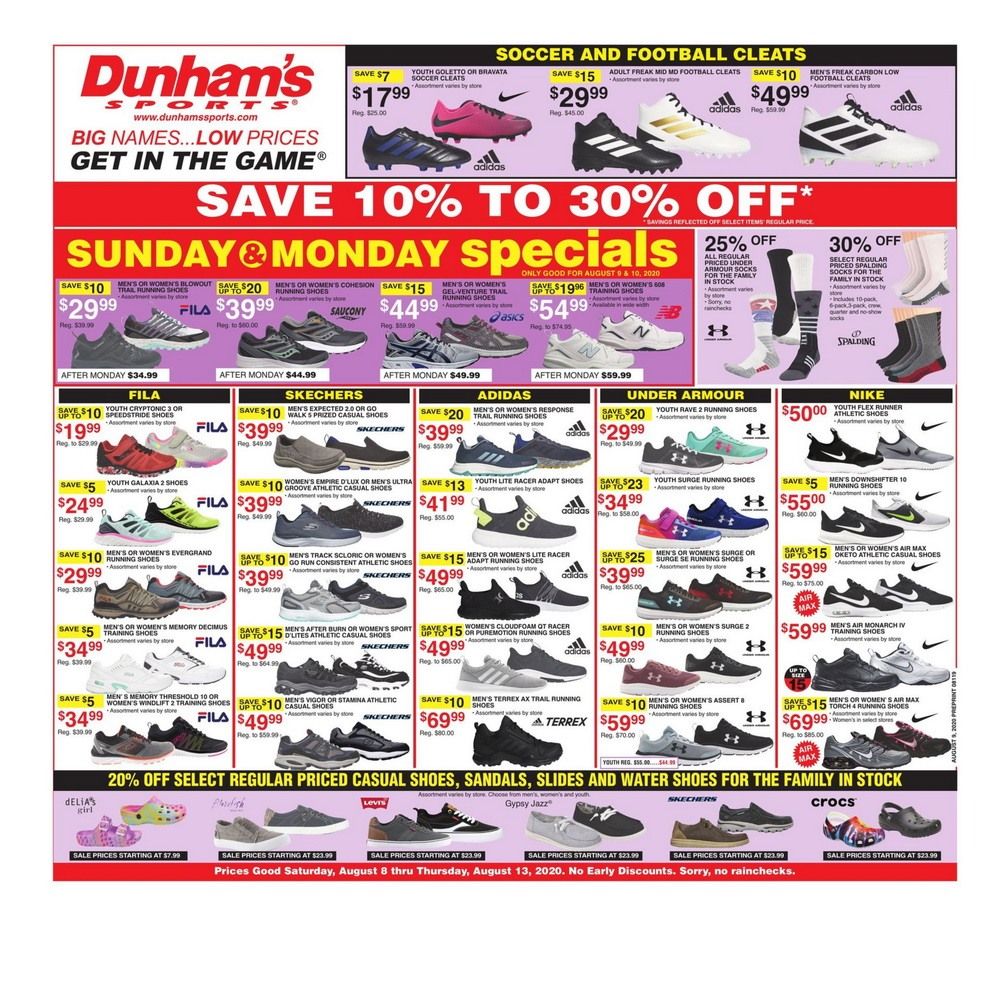 Dunham's Sports Weekly Ad Aug 08 Aug 13, 2020