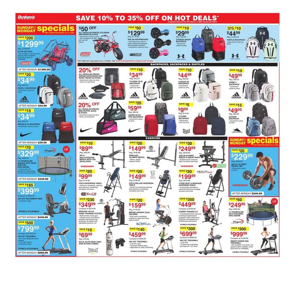 Dunham's Sports Weekly Ad Aug 08 Aug 13, 2020