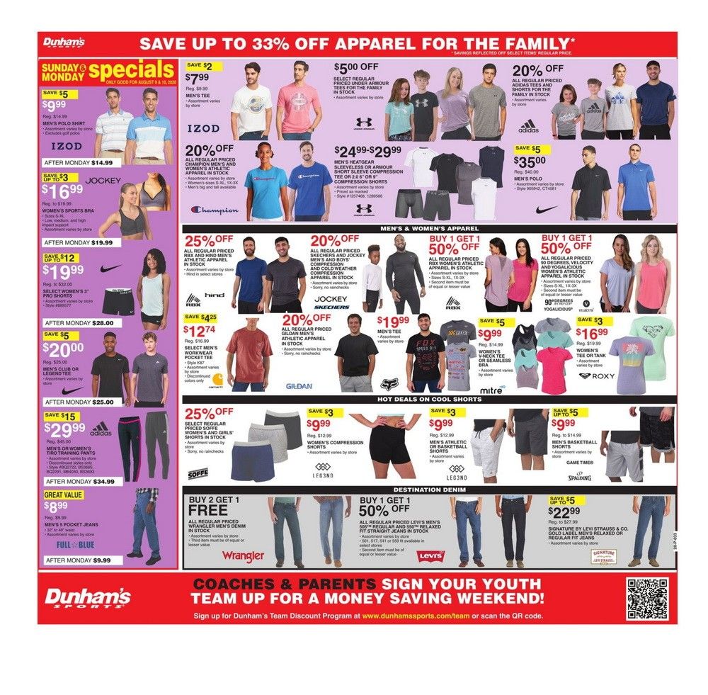 Dunham's Sports Weekly Ad Aug 08 Aug 13, 2020