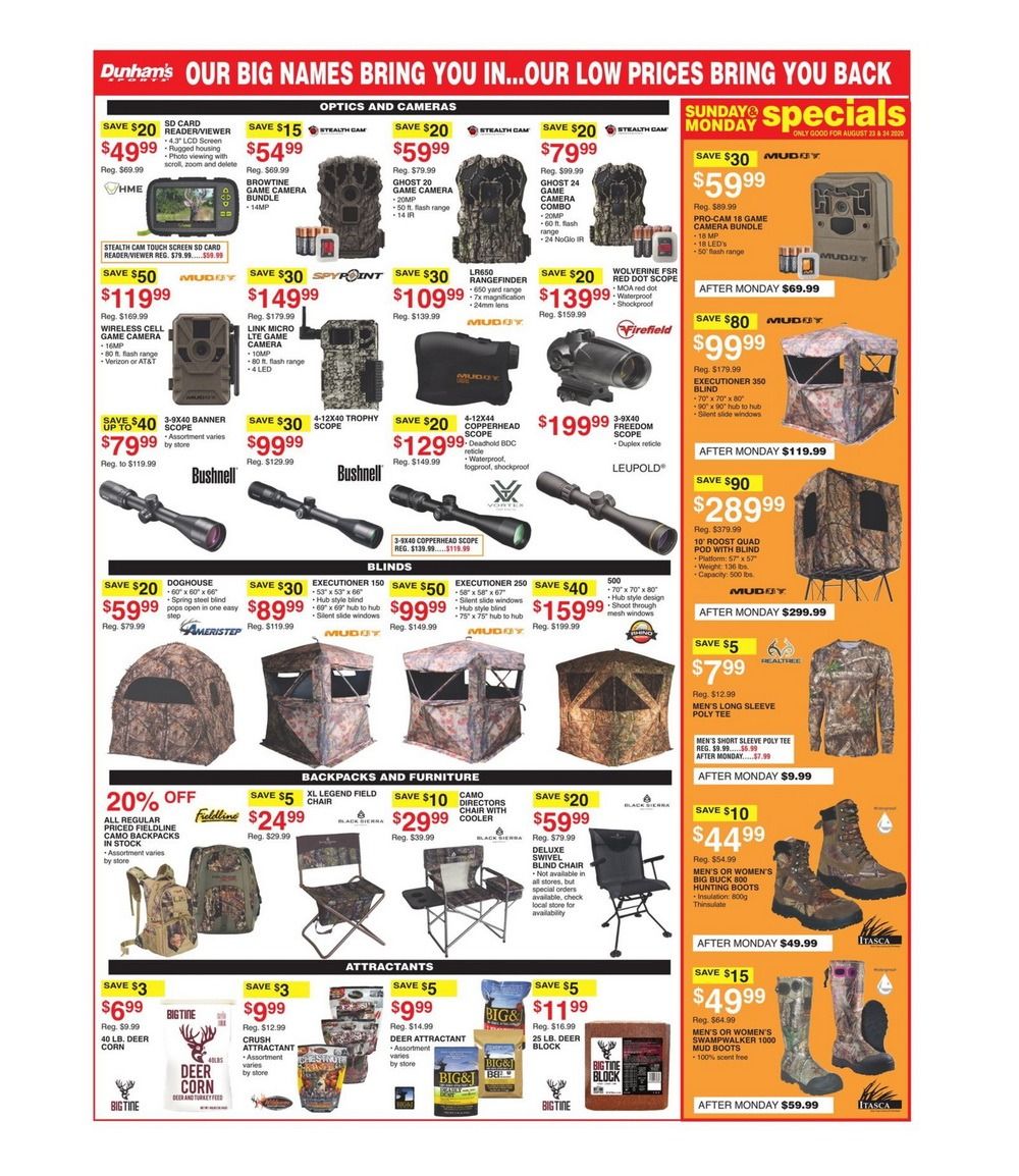 Dunham's Sports Weekly Ad Aug 22 Aug 27, 2020
