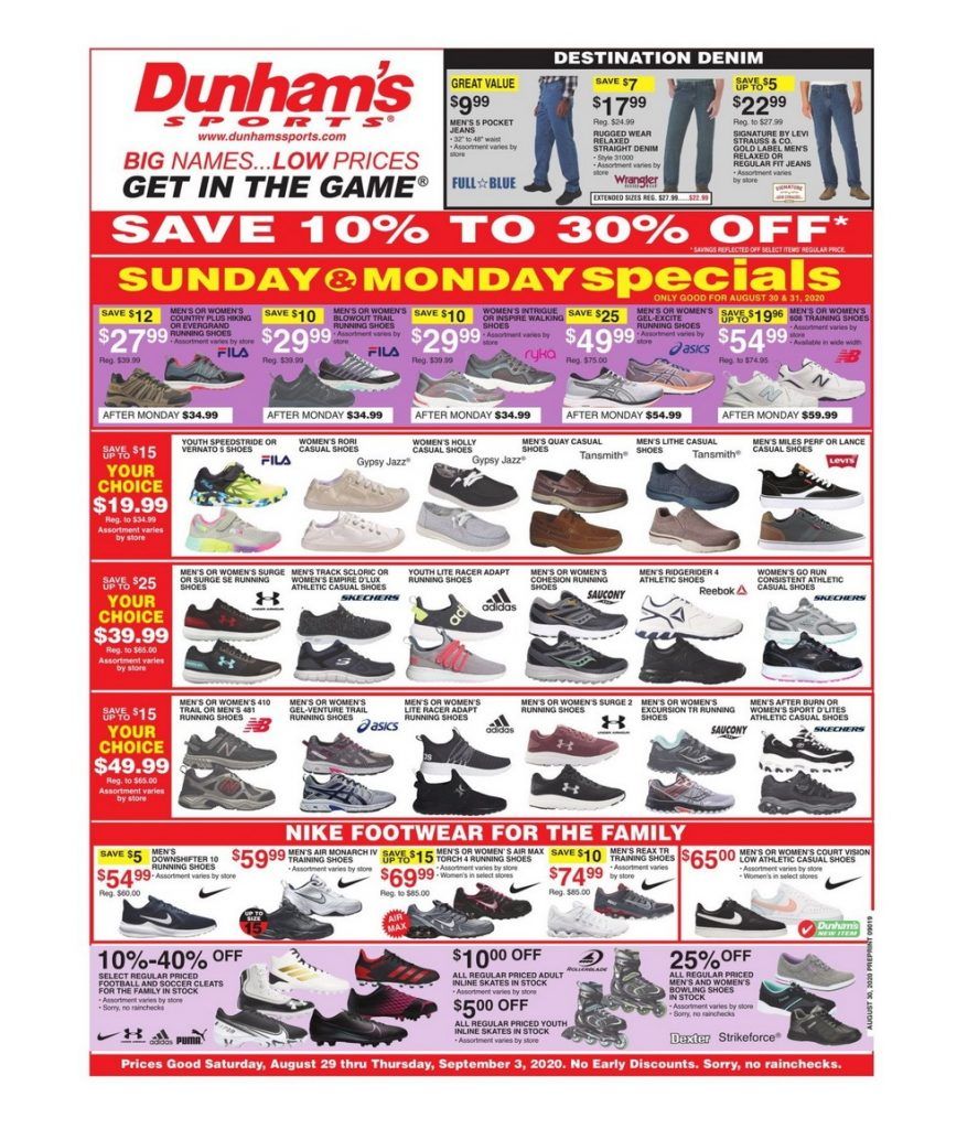 Dunham's Sports Weekly Ad Aug 29 Sep 03, 2020