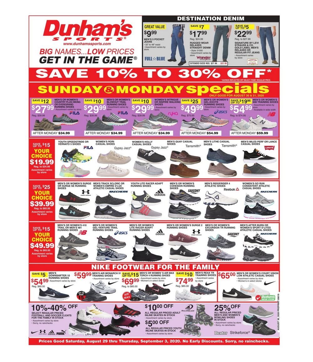 Dunham's Sports Weekly Ad Aug 29 Sep 03, 2020