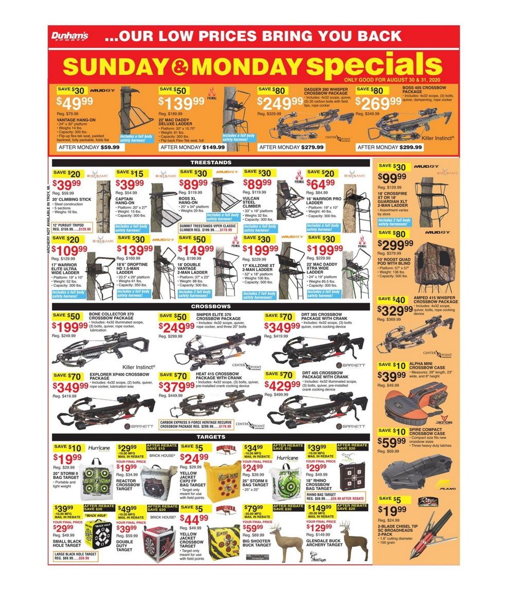 Dunham's Sports Weekly Ad Aug 29 Sep 03, 2020