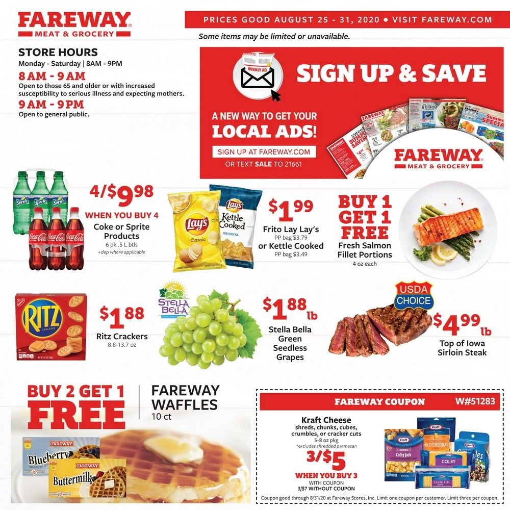 Fareway Weekly Ad Aug 25 Aug 31, 2020
