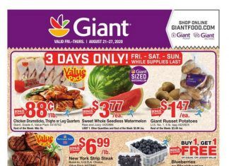 Giant Food Weekly Ad Aug 21 – Aug 27, 2020