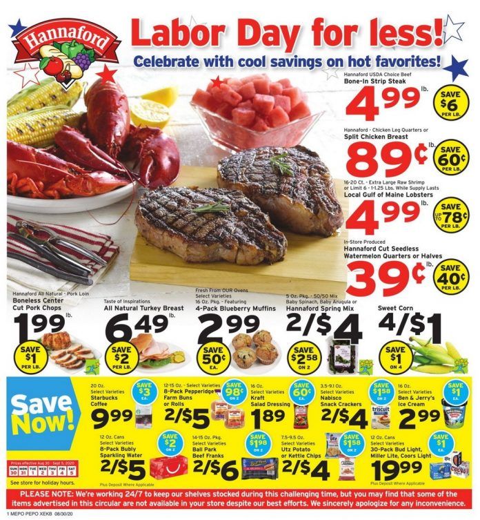 Hannaford Weekly Ad Aug 30 Sep 05, 2020