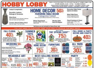 Hobby Lobby Weekly Ad Aug 02– Aug 08, 2020