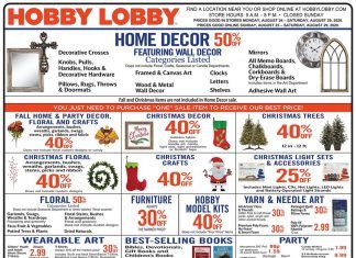Hobby Lobby Weekly Ad Aug 23– Aug 29, 2020