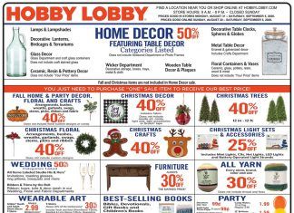 Hobby Lobby Weekly Ad Aug 30– Sep 05, 2020