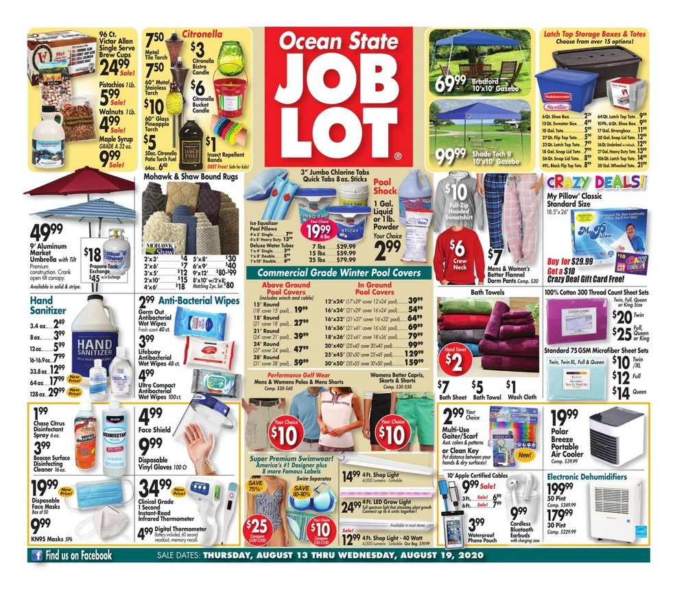 Ocean State Job Lot Weekly Ad Aug 13 Aug 19, 2020
