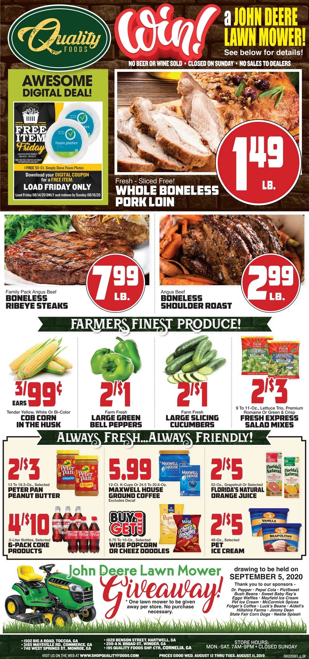 Quality Foods Weekly Ad Aug 12 Aug 18, 2020