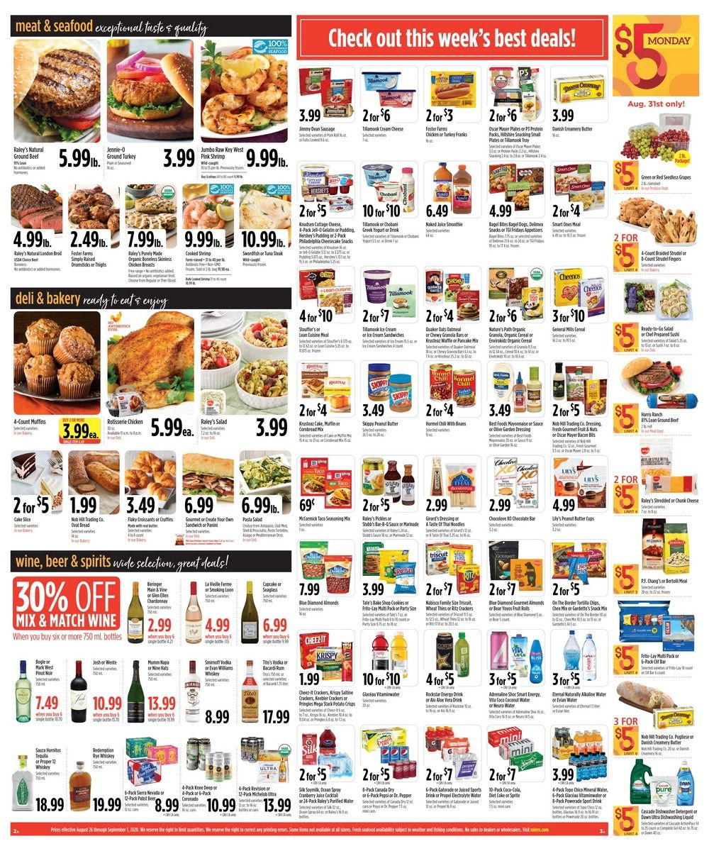 Raley s Supermarkets Weekly Ad Aug 26 Sep 01 2020 Raley s Supermarkets Weekly Ad Aug 26 Sep 01 2020