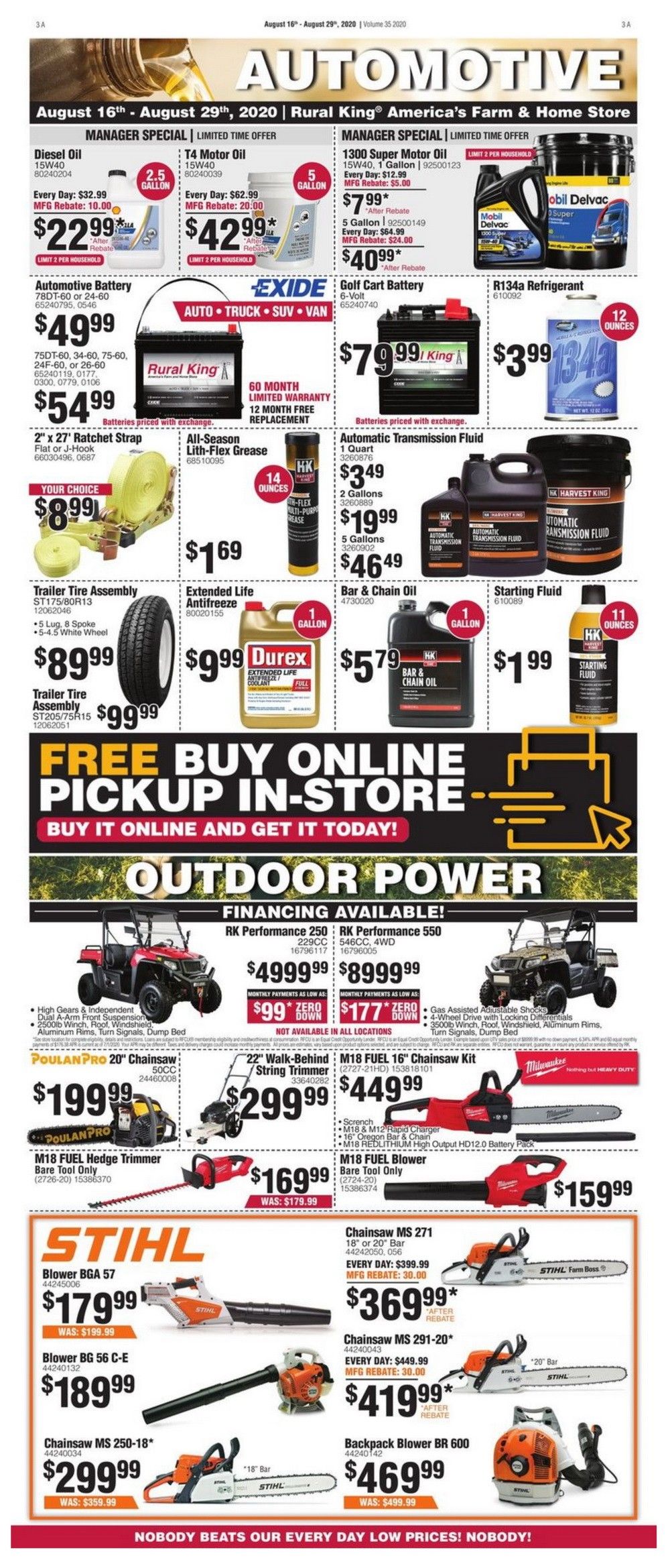 Rural King Weekly Ad Aug 16 Aug 29, 2020