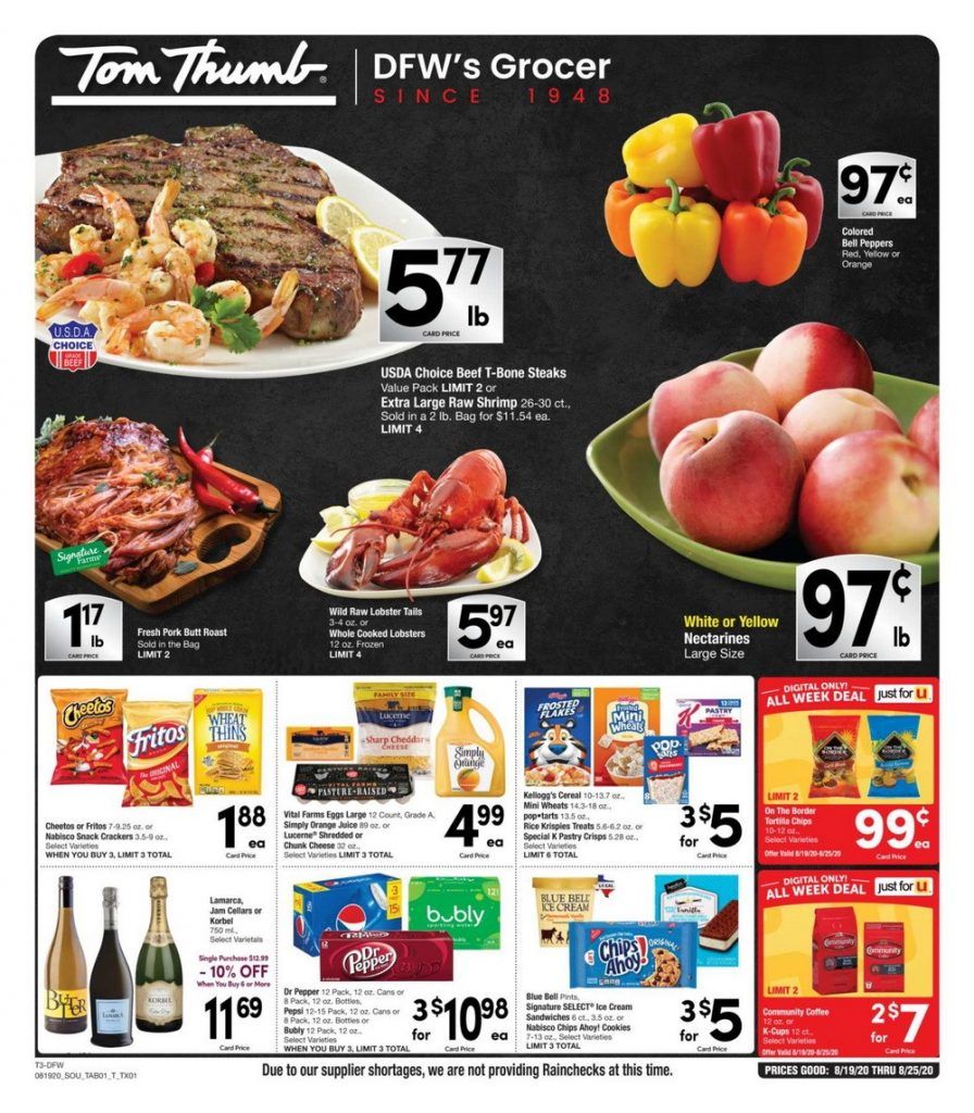 Tom Thumb Weekly Ad Aug 19 Aug 25, 2020