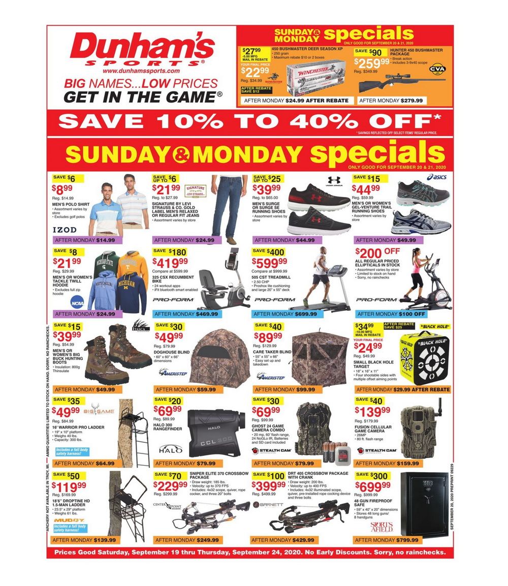 Dunham's Sports Weekly Ad Sep 19 Sep 24, 2020
