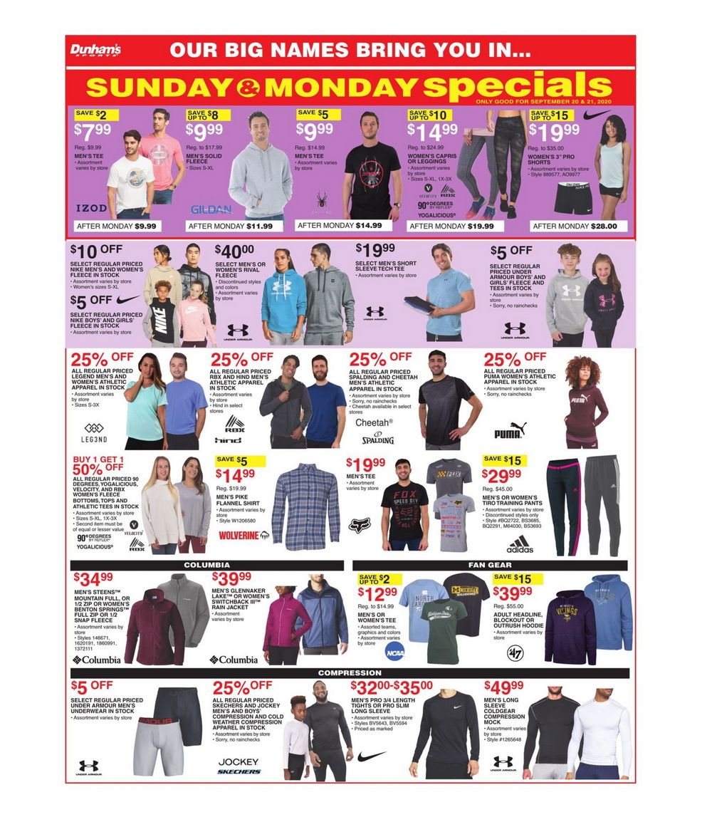 Dunham's Sports Weekly Ad Sep 19 Sep 24, 2020
