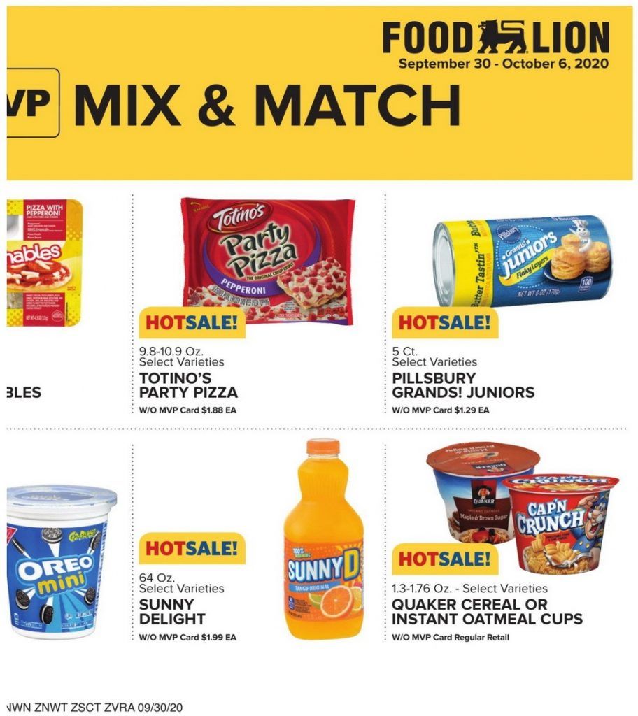 Kroger advertisements Food Lion Weekly Ad Sep 30 – Oct 06, 2020