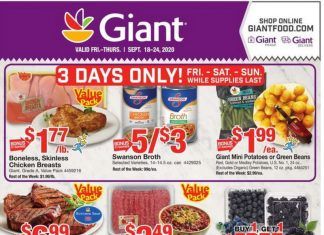 Giant Food Weekly Ad Sep 18 – Sep 24, 2020