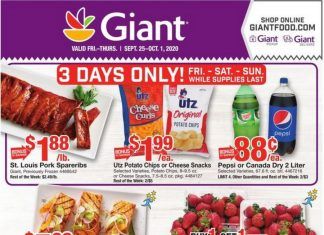 Giant Food Weekly Ad Sep 25 – Oct 1, 2020