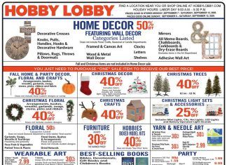 Hobby Lobby Weekly Ad Sep 06– Sep 12, 2020